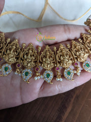 Premium Temple Choker -AD Stone Ganesha Maanga Choker -G2236