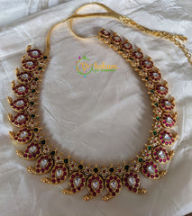 Exquisite Kundan Jadau Maanga Hipchain -Red Green -J120