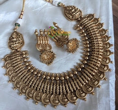 Antique Lakshmi Coin Style Neckpiece with Lakshmi Mugappu -G2061