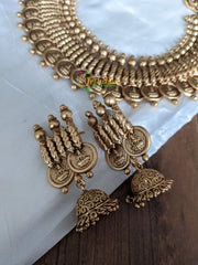 Antique Lakshmi Coin Style Neckpiece with Lakshmi Mugappu -G2061
