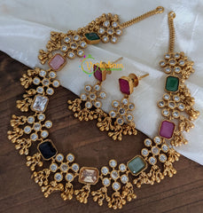 Simple AD Stone Choker -Multicolor -G2059