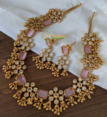 Simple AD Stone Choker -Pink -G2055