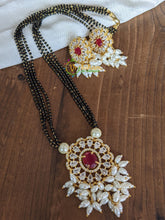 AD Stone Guttapusalu Mangalsutra Chain -Red -G2095