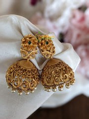 Matt peacock Jhumkas -Filigree jhumkas -G2072