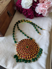 Red Kemp Addigai in Green Bead -G1347