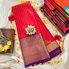 1000 Butta Pinkish Orange Silk Saree-Copper Zari-VS81 - VS81 - vrikshamindia
