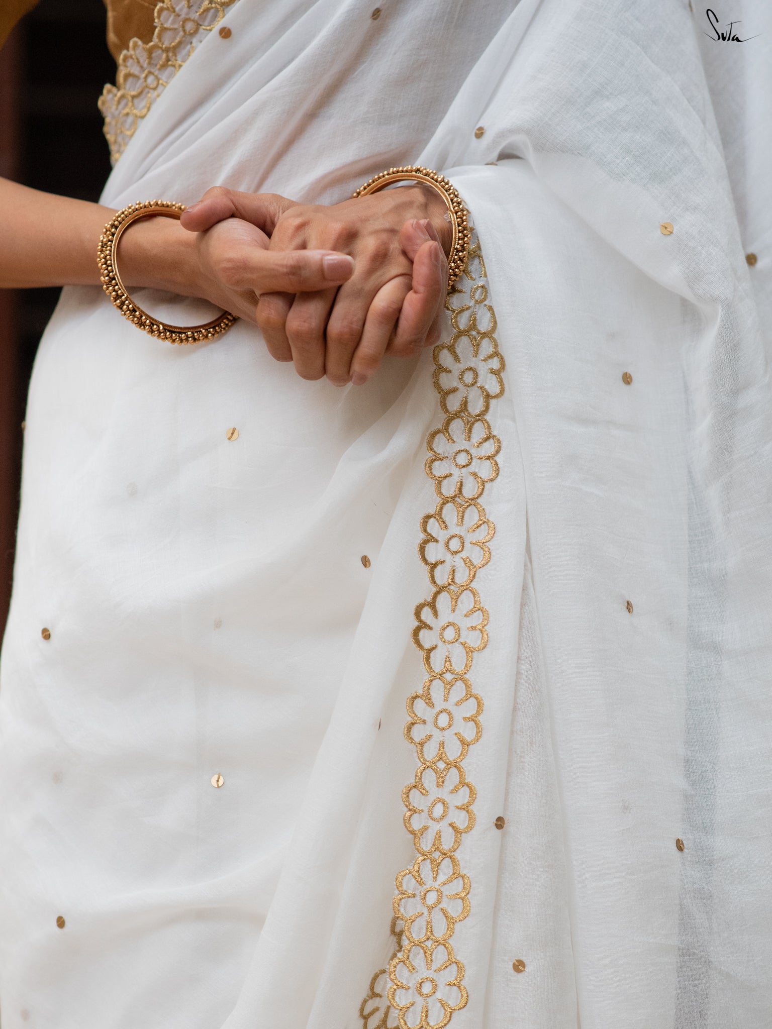 Vriksham Premium Cluster Golden Pearl Bangle-G16509