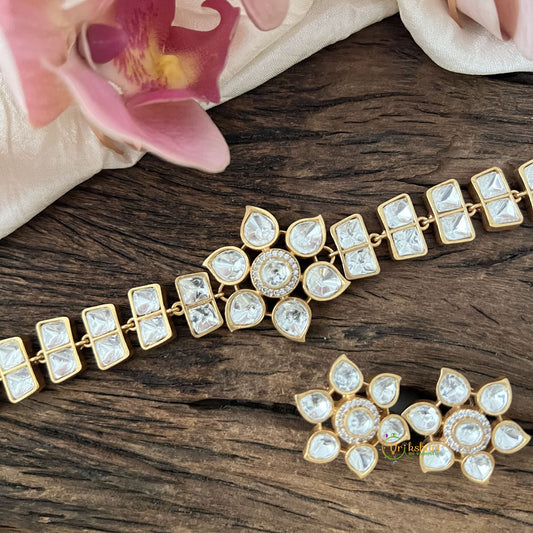 Simple Victorian Diamond Flower Choker -VV1429