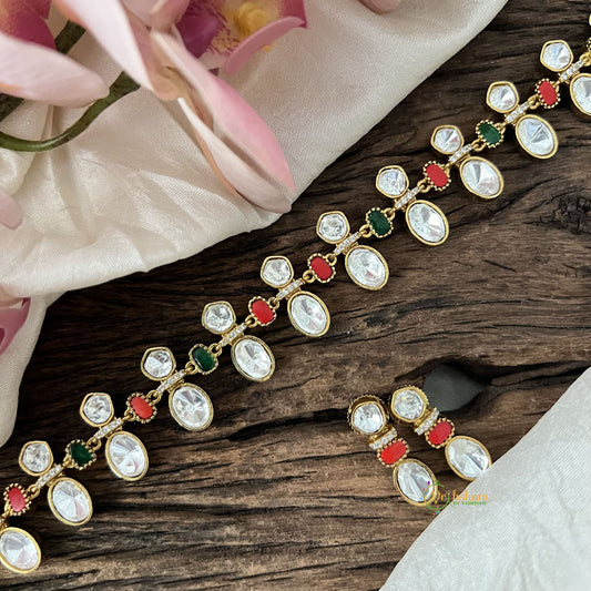 Fancy Red Green Victorian Diamond Choker-VV1522