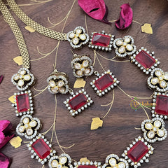 Elegant Red Victorian Diamond Neckpiece-VV1776
