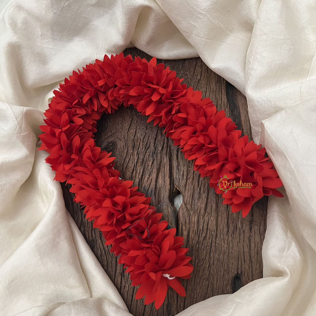 Vriksham Artificial Jasmine Gajra for Hair Accessories-Red-HF-H1063
