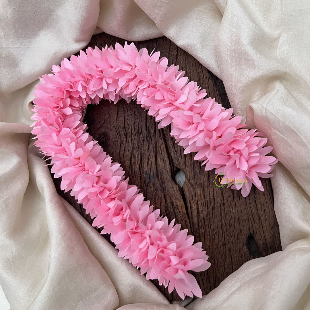 Vriksham Artificial Jasmine Gajra for Hair Accessories- Baby Pink-HF-H1066