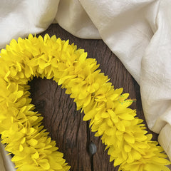 Vriksham Artificial Jasmine Gajra for Hair Accessories-Dark Yellow-HF-H1067