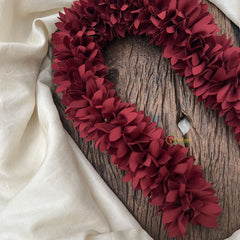 Vriksham  Artificial Two  Flowers Combination Gajra For Hair Bun-Maroon White-HF-H1004