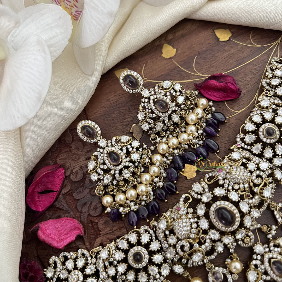 Unique Victorian Diamond Purple Neckpiece-VV1871
