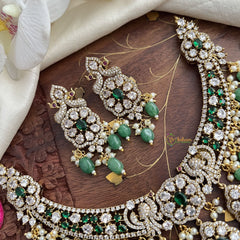 Exclusive Hasli Victorian Diamond Neckpiece-Green-VV1944