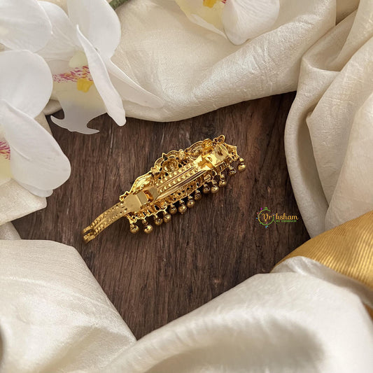 Premium Gold Look Alike Hair clip -Lakshmi and Elephant-G15357