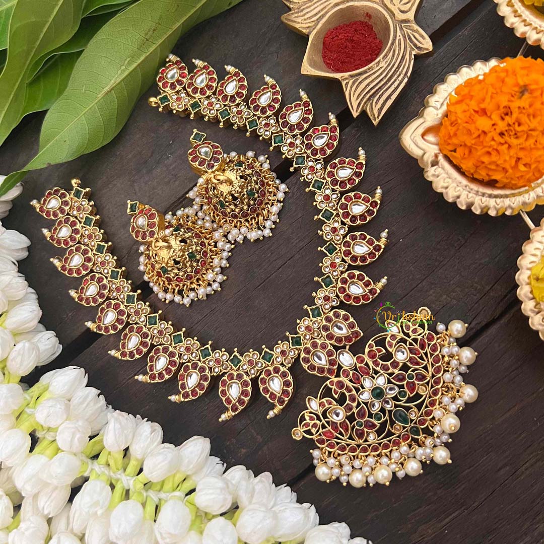 Vriksham Traditional Manga With Floral  Short Neckpiece-G21307