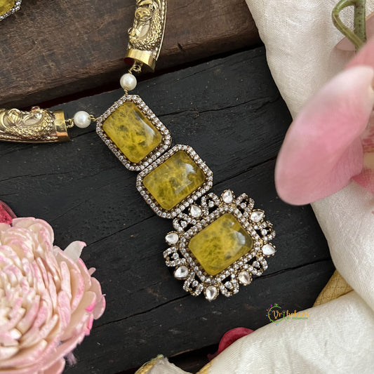 Unique Yellow Victorian Diamond Pendant Hasli-VV1570