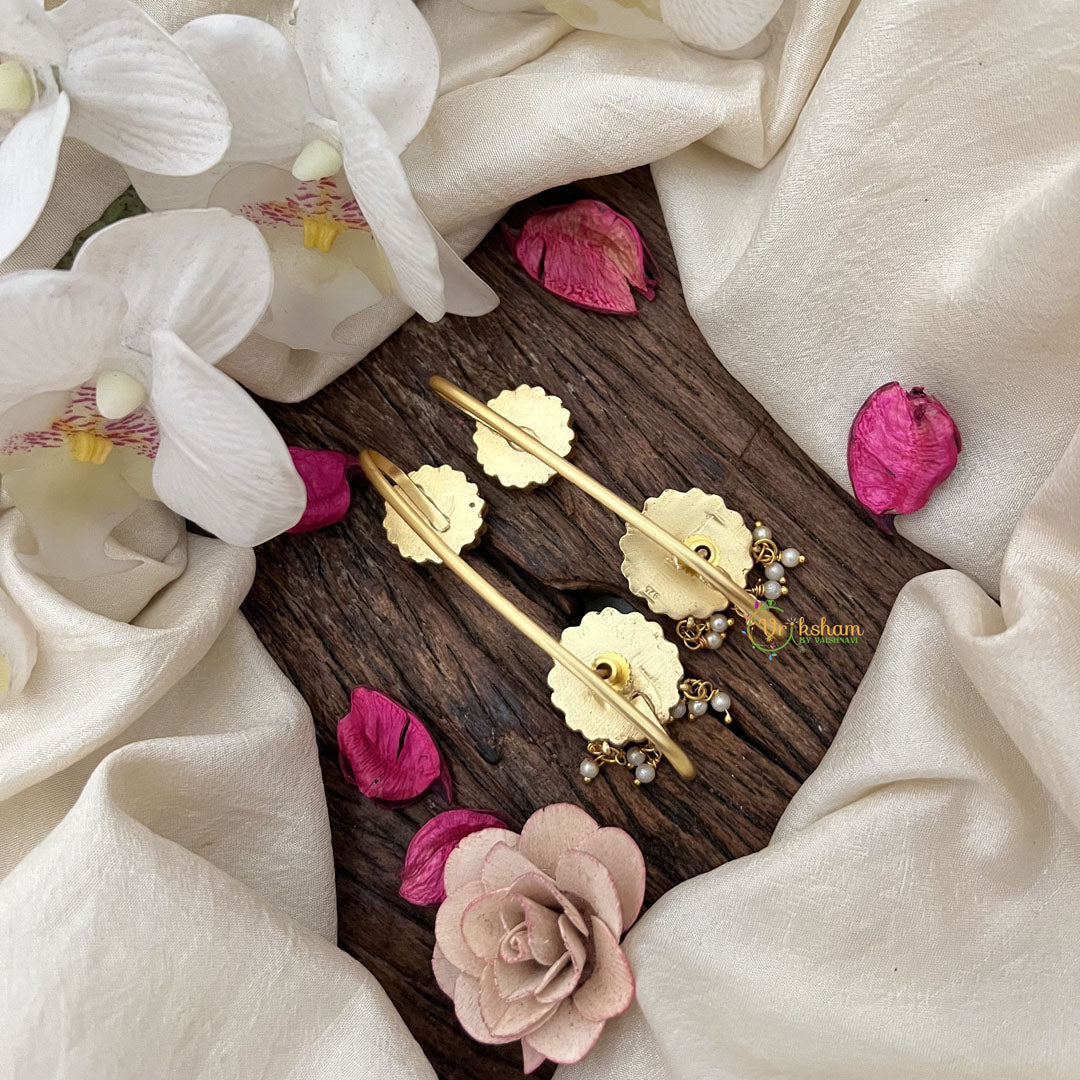 Vriksham Rosette Charm-Floral Studs with Traditional Cuff Bugadi-G19985