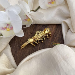 Gold Look Alike Lakshmi Hair clip-Gold Pearls-G15367