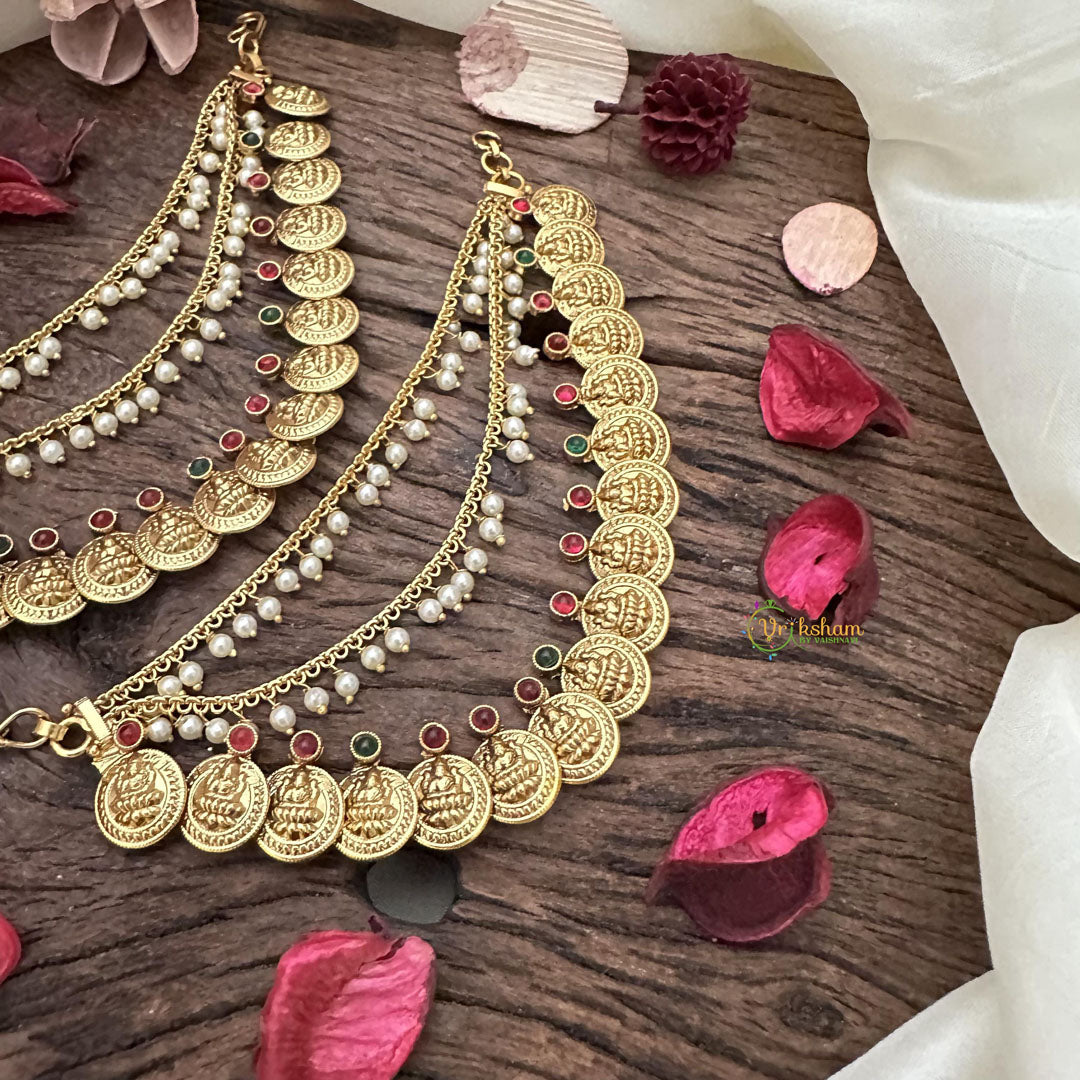 Lakshmi Coin Maatil with 2 layered Pearl-G15510