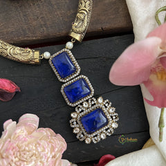 Unique Ink Blue Victorian Diamond Pendant Hasli-VV1572