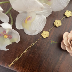 Vriksham Unique Gold Look Alike Floral Anti Tarnish Stainless Steel Bracelet-G17701