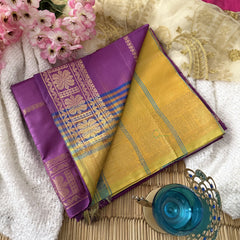 Vriksham Purple Chinnalampattu Saree Floral Copper Border-VS4716