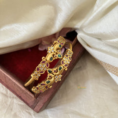 Premium AD Stone Bangle Set -Red Green-G10959