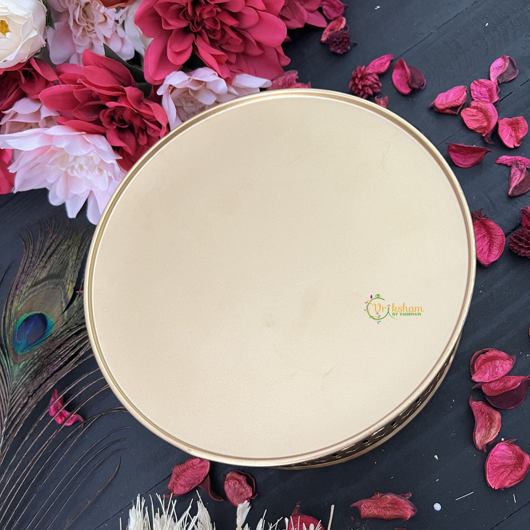 Vriksham Golden Pichwai Basket-Pastel Green-Floral Design-RG266