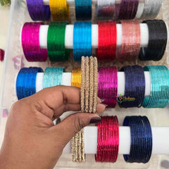 Vriksham 23-Color Rainbow Mega Set - Premium Glossy Metal & Crystal Studded Accents Bangle Set -G21877
