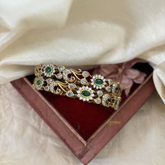 Premium Victorian Diamond Bridal Bangles - Green-G10941