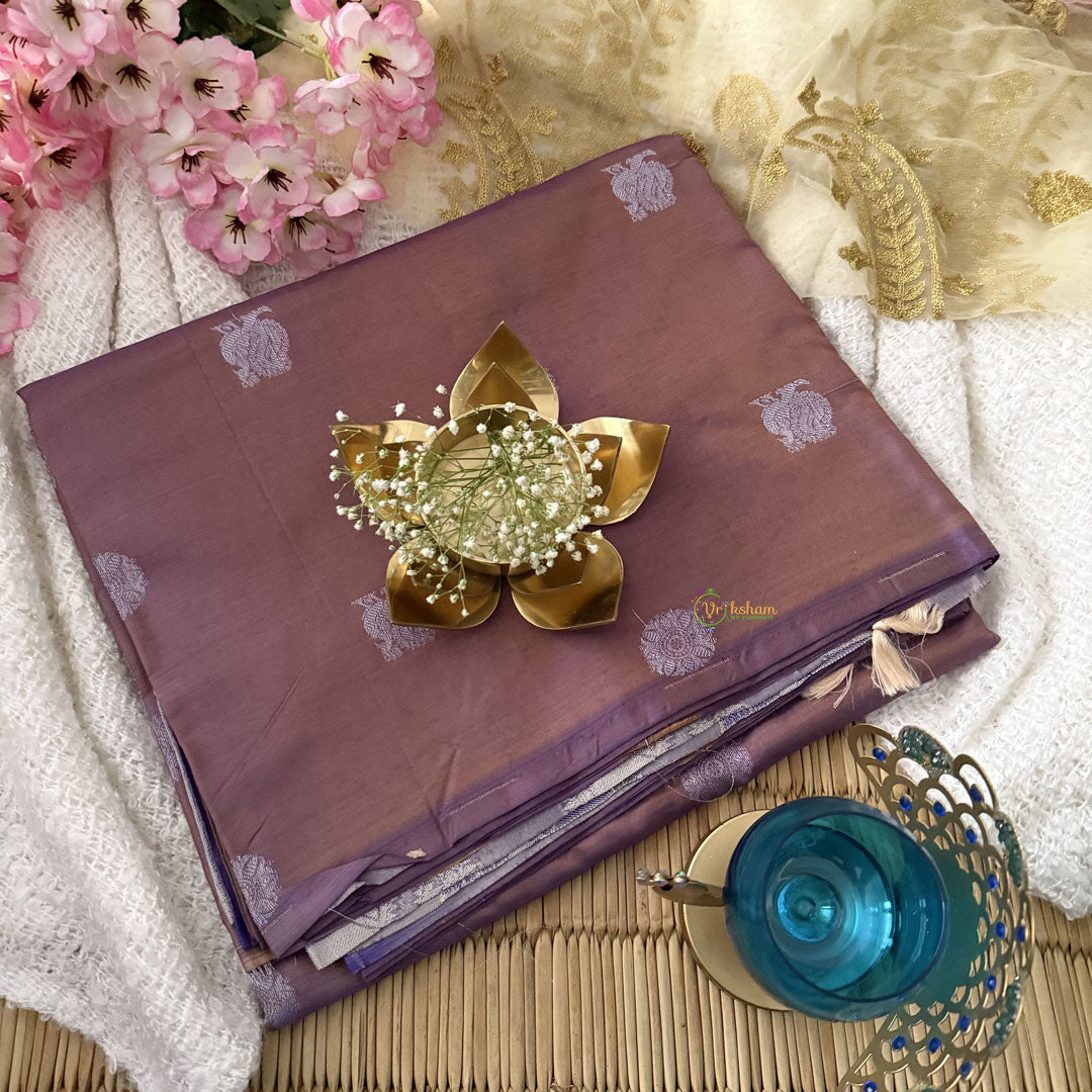 Vriksham Dusty Lavender Soft Chinnalampattu Saree Silver Butta Work-VS4708