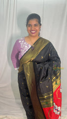 Black Chandrakor Paithani Soft Silk Saree-VS4103