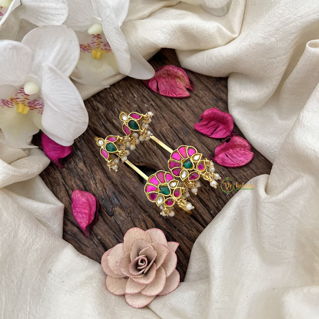 Vriksham Traditional Temple Jadau Stud & Ear Cuffs Bugadi With Pearls-G19994