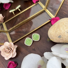 Vriksham Light Green AD Stone Stud Earring-G17724