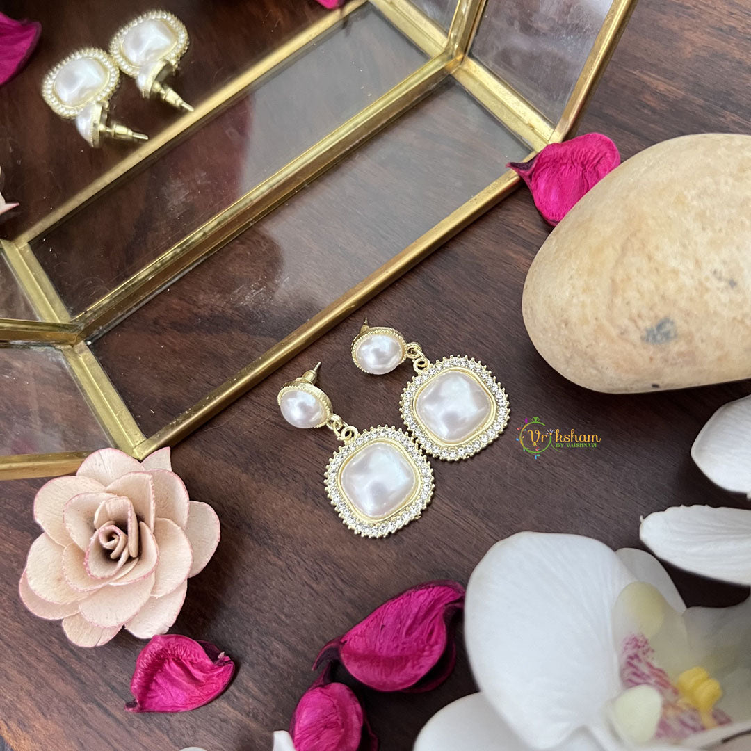 Vriksham Elegant Cubic Pearl Moti AD Stone Earring-G17727