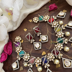 Stylish Floral Navrathna Victorian Diamond Haram-VV1759