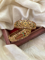 Gold Look alike AD Stone Bangle Set -G11022