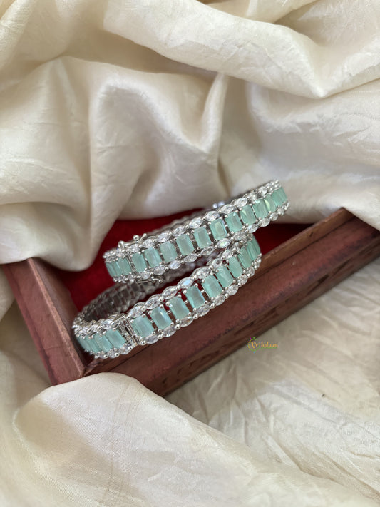 Premium American Diamond Bangle Set -Pastel Green-G10985