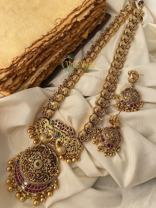 Gold Look Alike Kemp Peacock Haram-Gold Bead -G2412