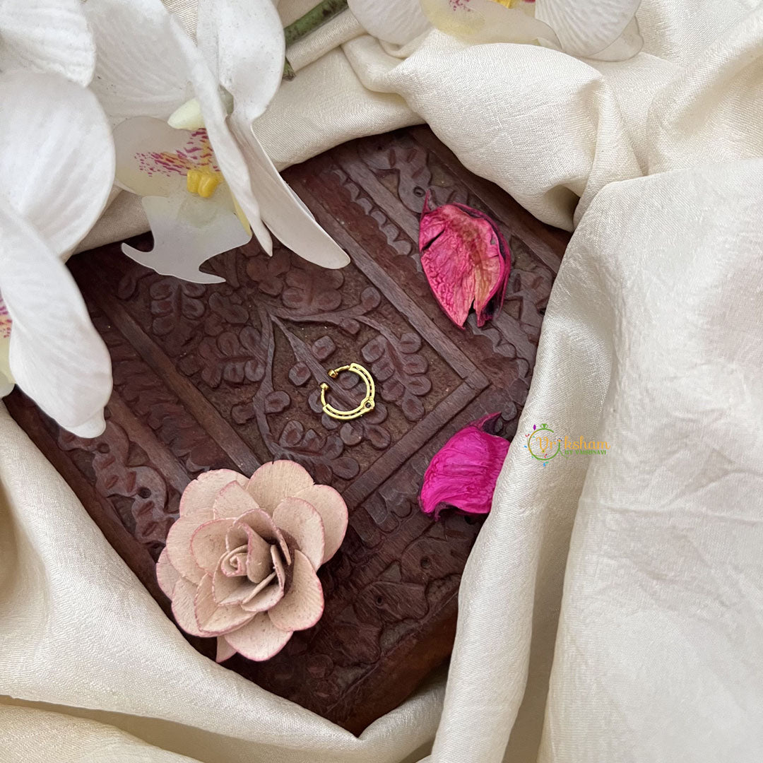 Vriksham Ira – Gold-Plated CZ  Septum Ring-White-G20012