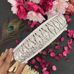 Vriksham Silver Pichwai Tray-Lotus Design-White-RG180