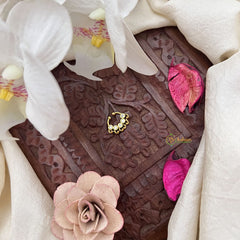 Vriksham Antique Gold Work Septum Ring-White-G20019