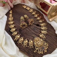 Gold Look Alike Lakshmi Long Neckpiece-Gold Bead-G14138