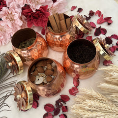 Vriksham Metal Copper Jar (Pack of 4)-RG165