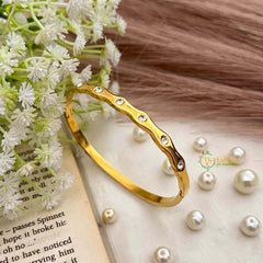 Vriksham Golden Tide Crystal Bangle Style Open-Style Bracelet-G21901