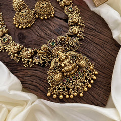 Antique Lakshmi Long Neckpiece-Gold Beads-G14112