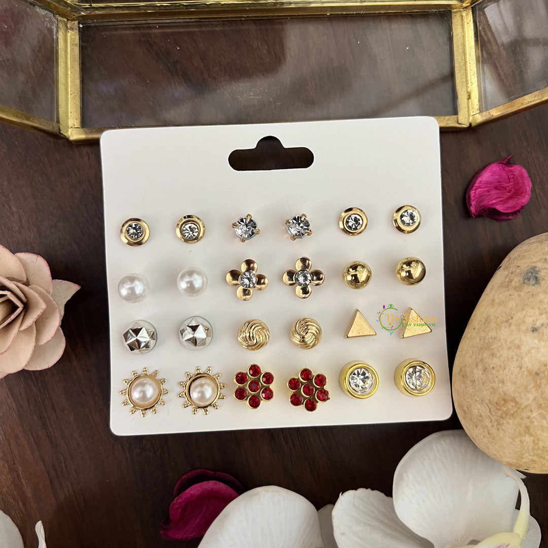 Vriksham 12 Pairs Combo Earrings Set-G17722